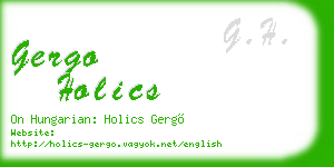 gergo holics business card
