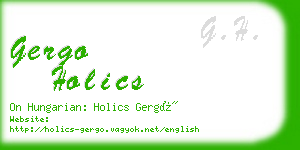 gergo holics business card